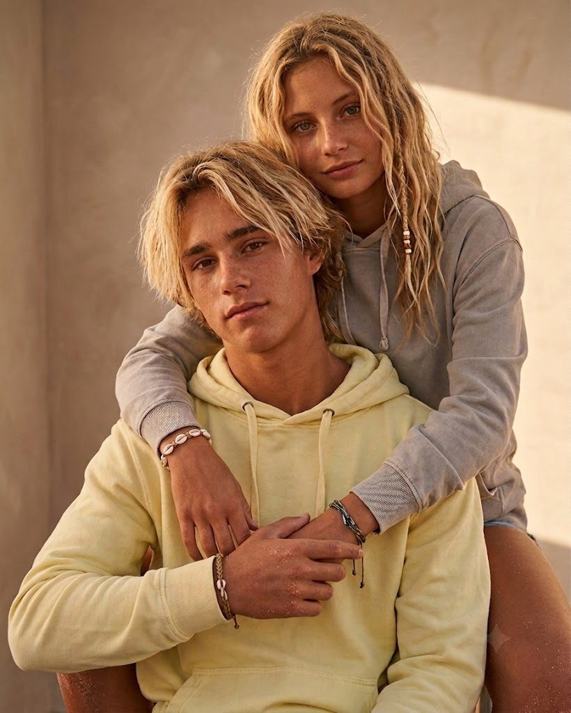 Dois estudantes universitários a usar hoodies premium da Bob Merch